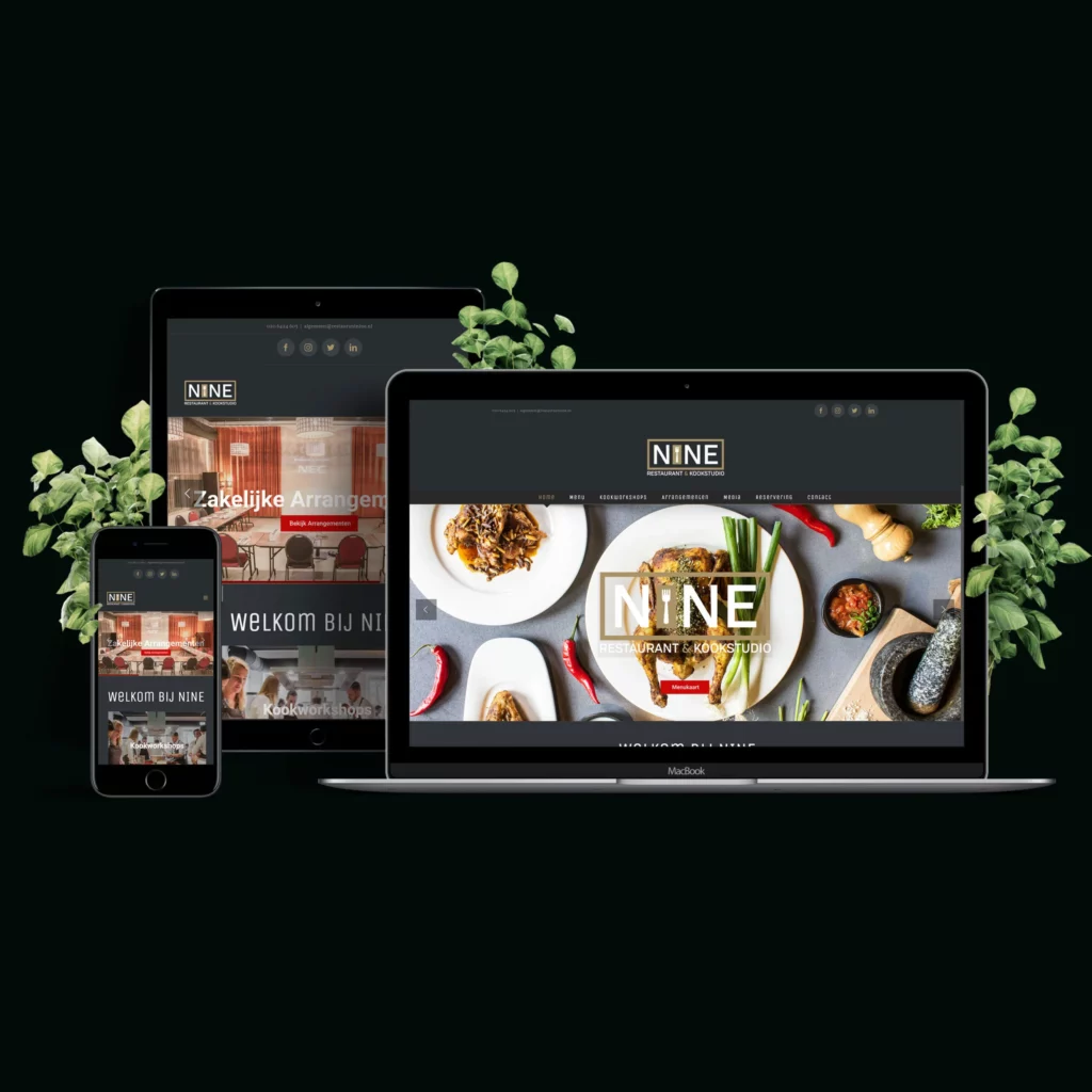UI design van Restaurant nine amterdam zuid