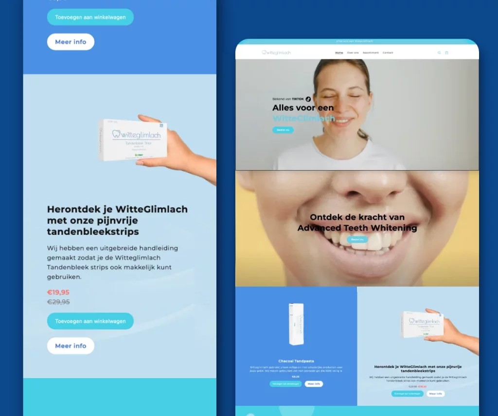 Witteglimlacht webshop in woocommerce