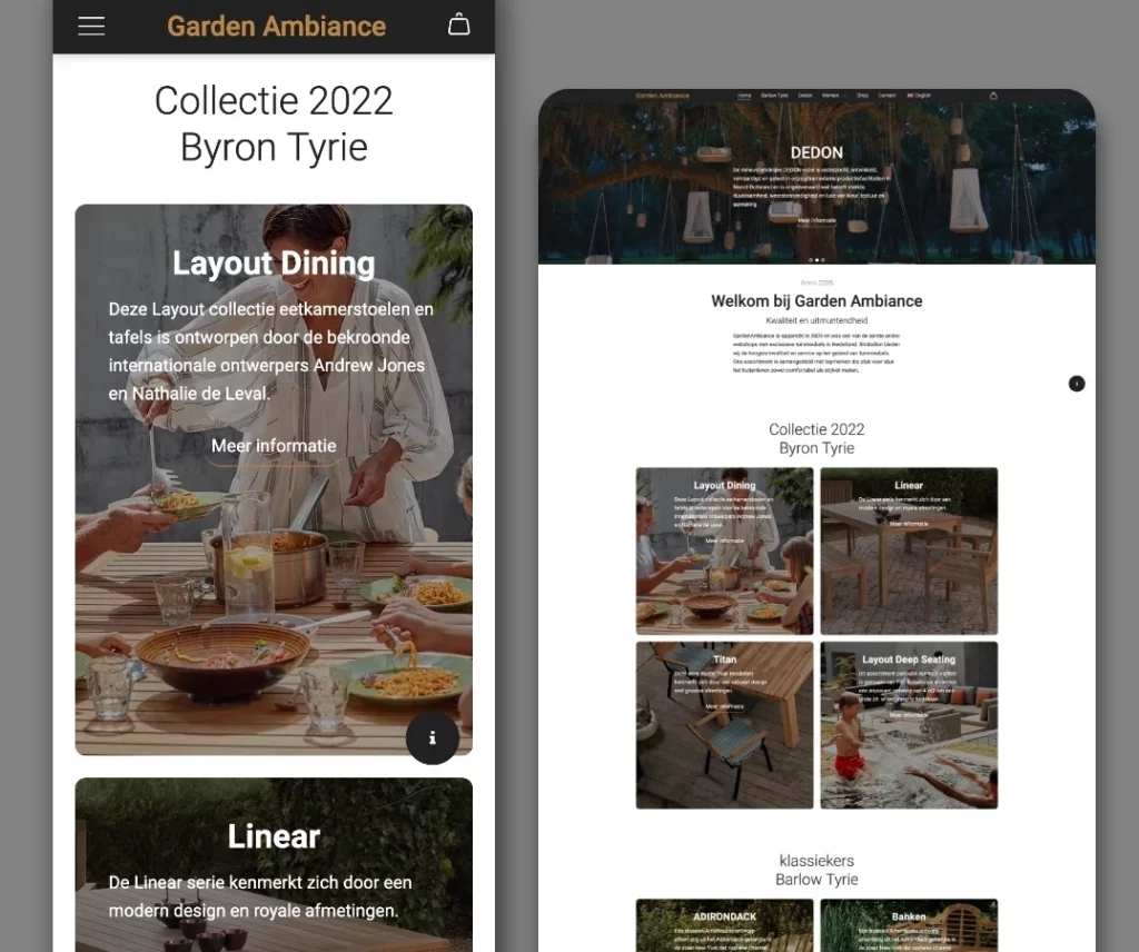 UI design van Garden Ambiance