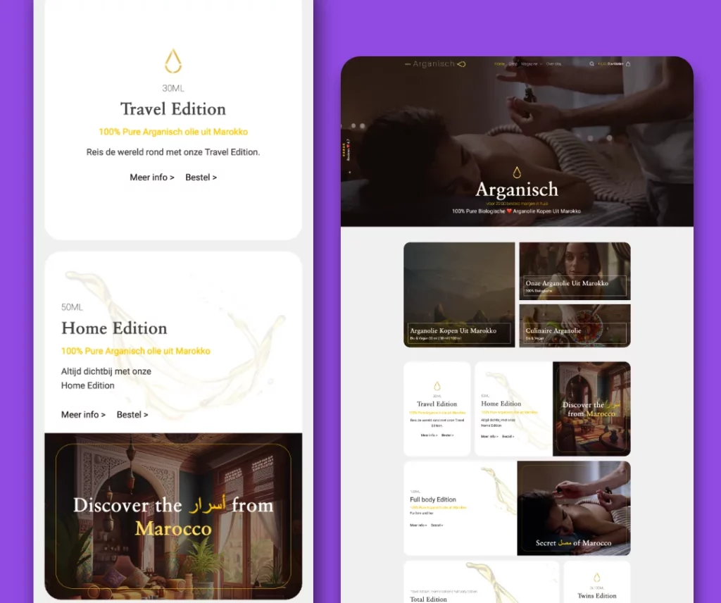 Arganisch webshop in Woocommerce