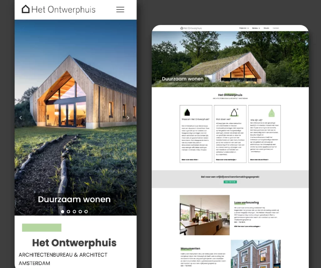 UI design van Het ontwerphuis
