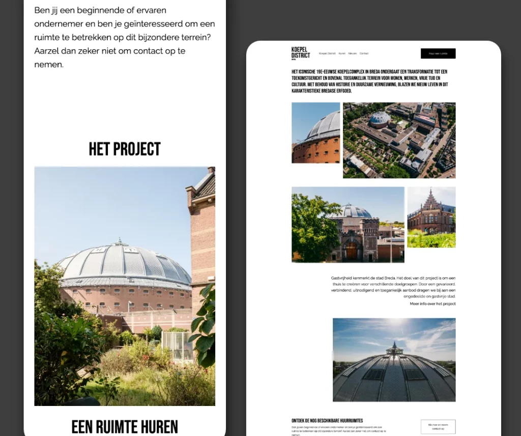 UI design van Koepel district