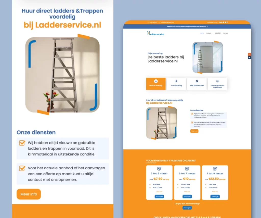UI design van Ladderservice