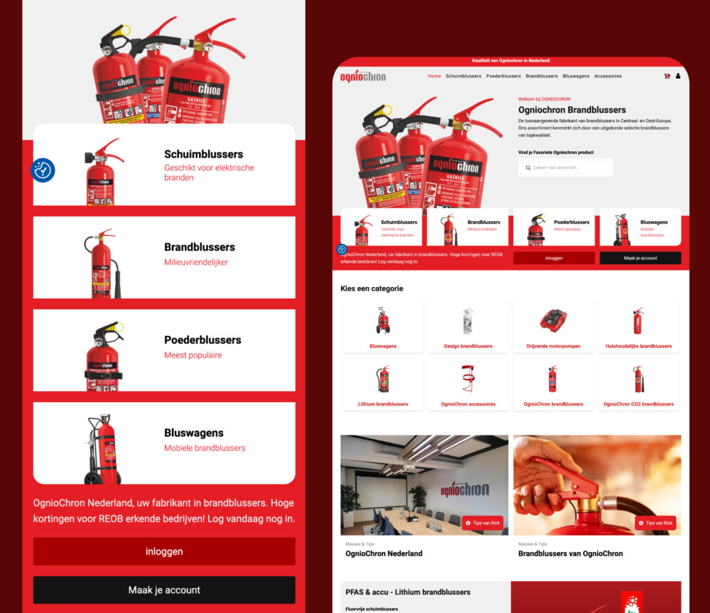 Ogniochron.nl webshop in woocommerce