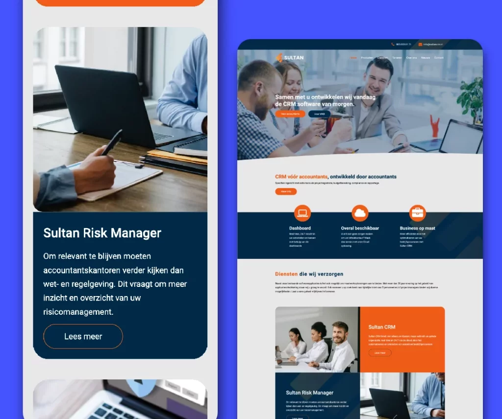 UI design van Sultan CRM