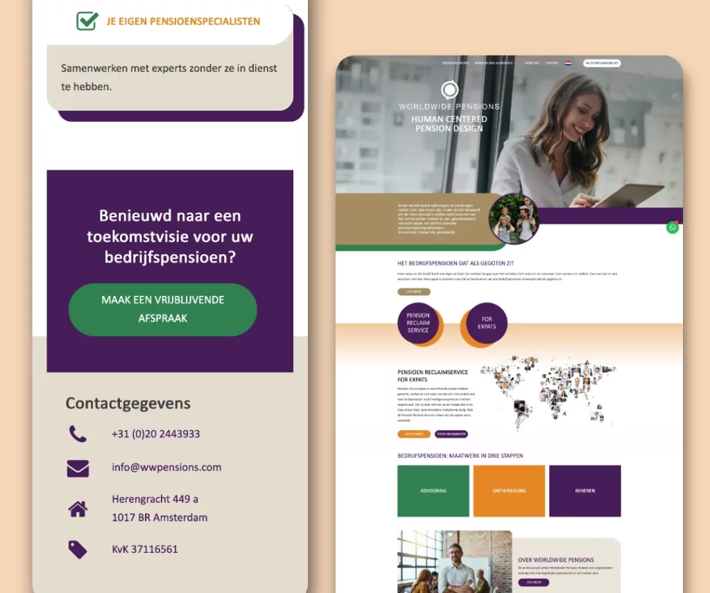 UI design van worldwide pension